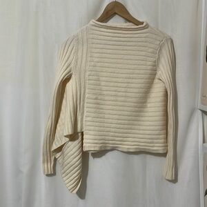 Club Monaco Asymmetrical Cream Sweater